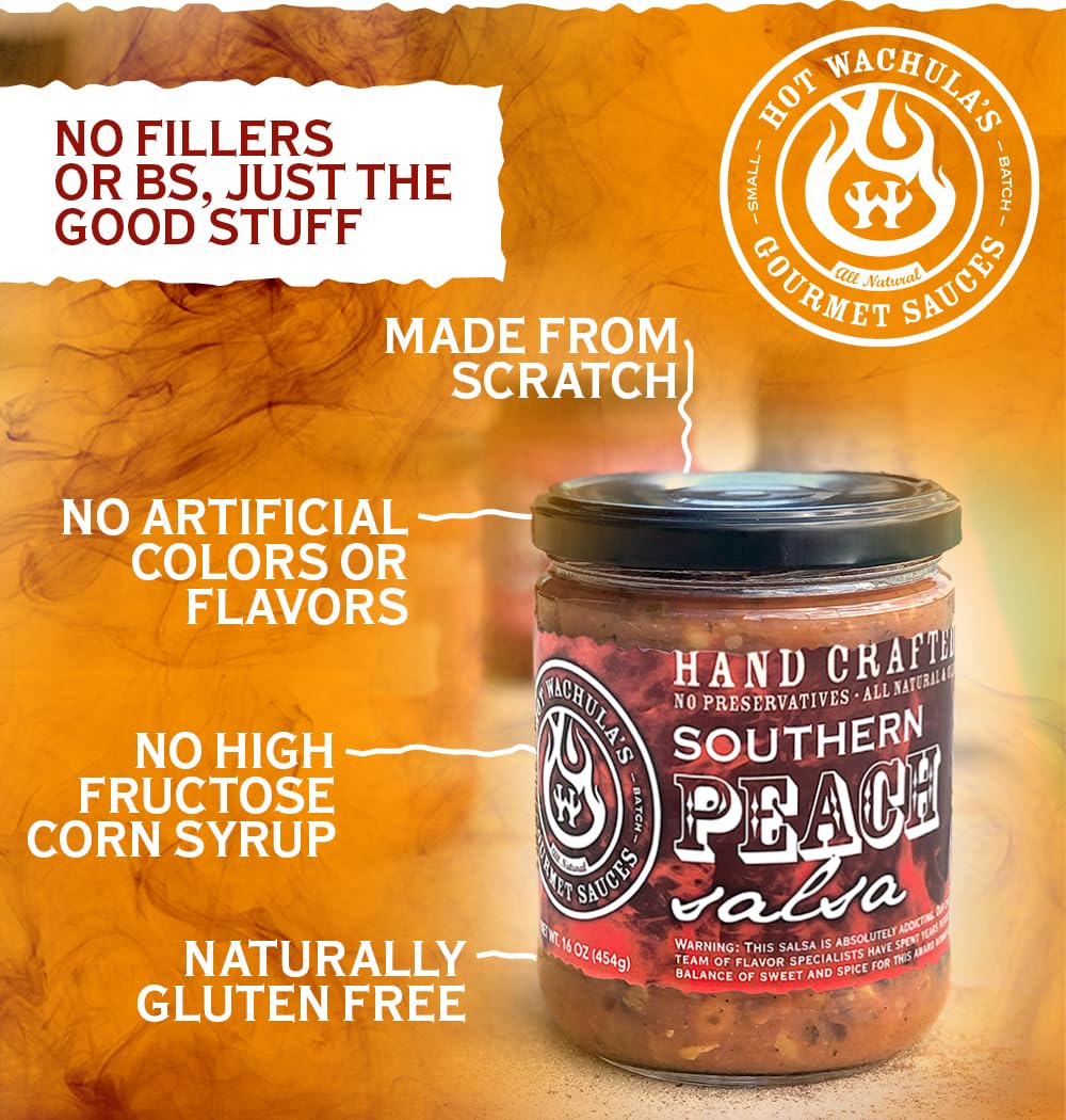 Sweet Peach Salsa - Unique Gourmet Gift for Foodies | Hot Wachula's
